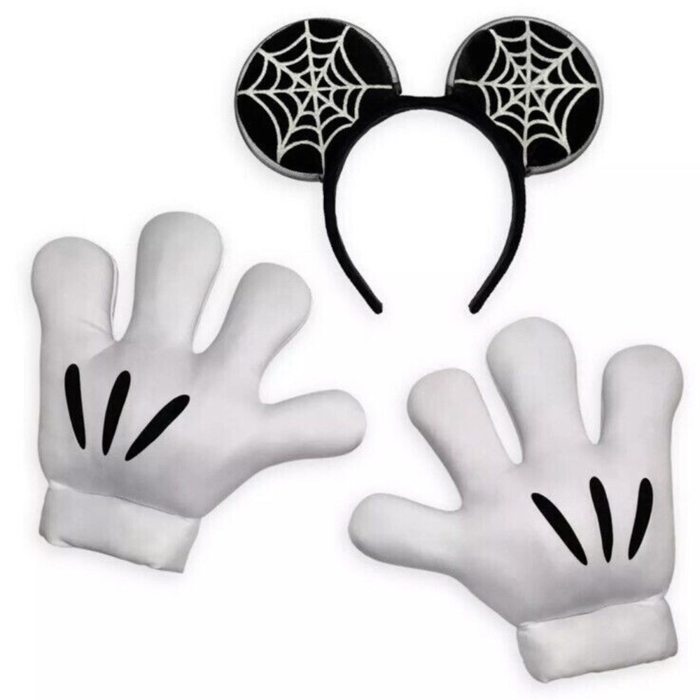 Disney Halloween Mickey Mouse Gloves Light-Up Skeleton Costume Accessory Set NEW - Picture 4 of 4
